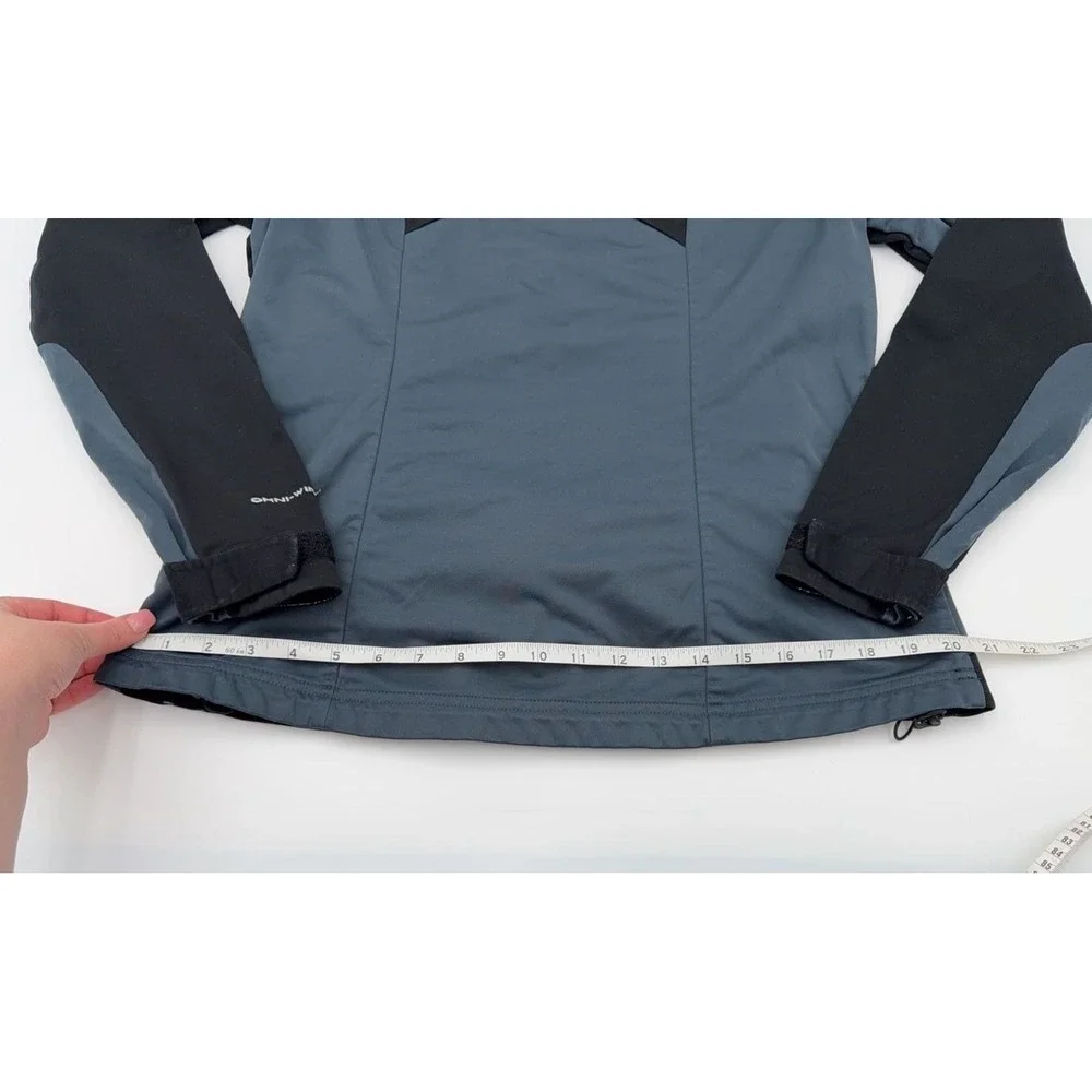 Columbia Softshell Jacket‎ M Omni-Wind Block Full Zip Outdoor Hiking Black Blue
